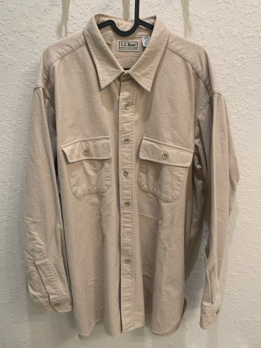 L.L. Bean Neutral Tan Button-Front Shirt Jacket